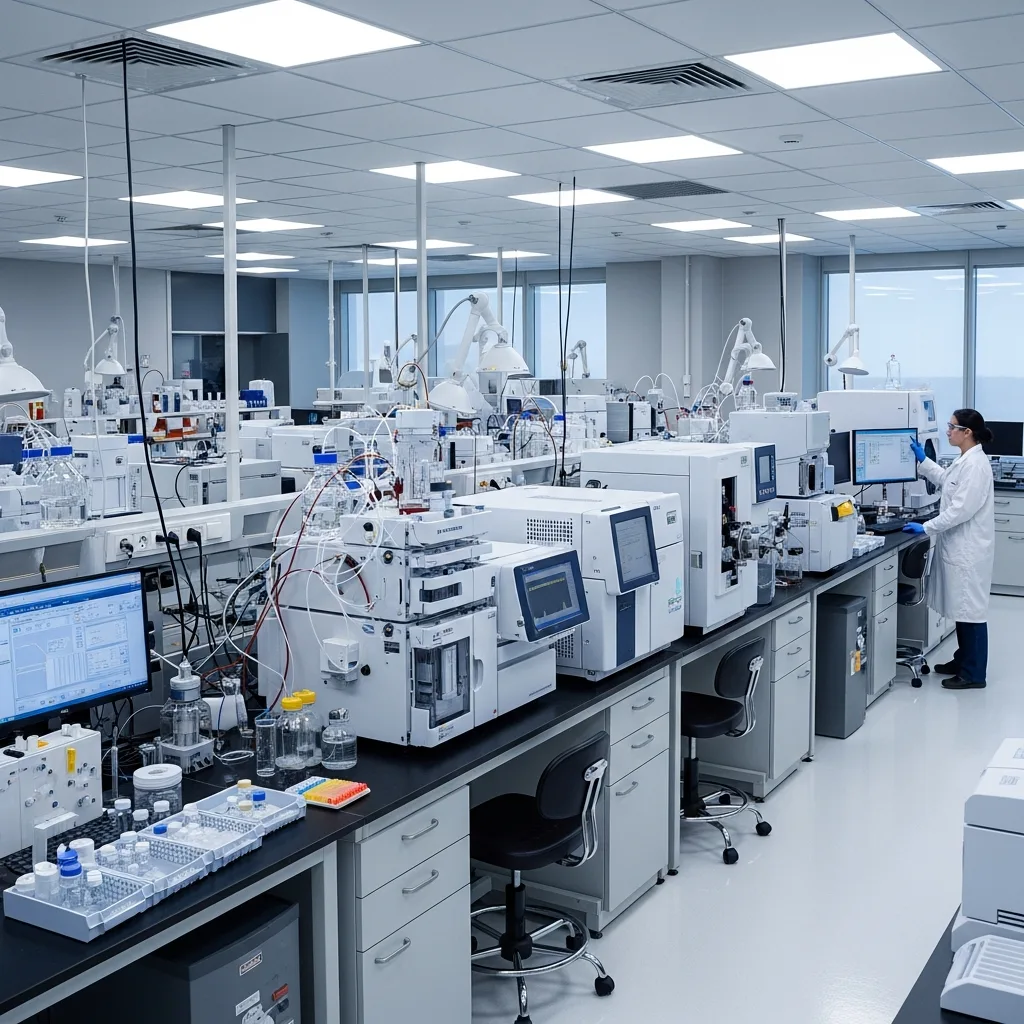 NutraX Biotech in-house analytical laboratory — HPLC vitamin potency testing and micronutrient premix quality assurance