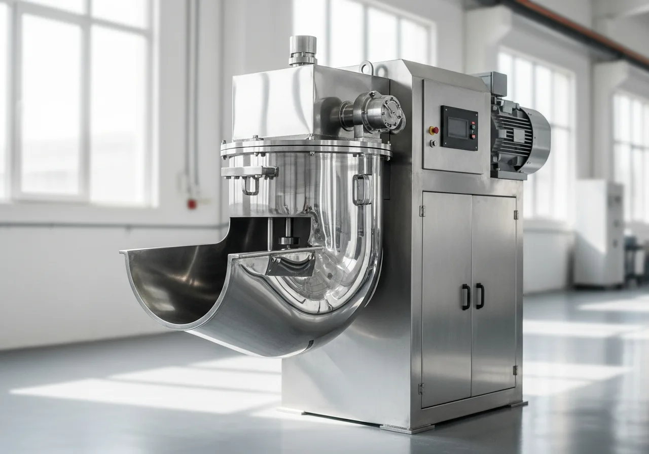 PLC-controlled dry blending production line for vitamin mineral premix manufacturing — automated batching from 50 kg pilot to 5,000 kg commercial runs